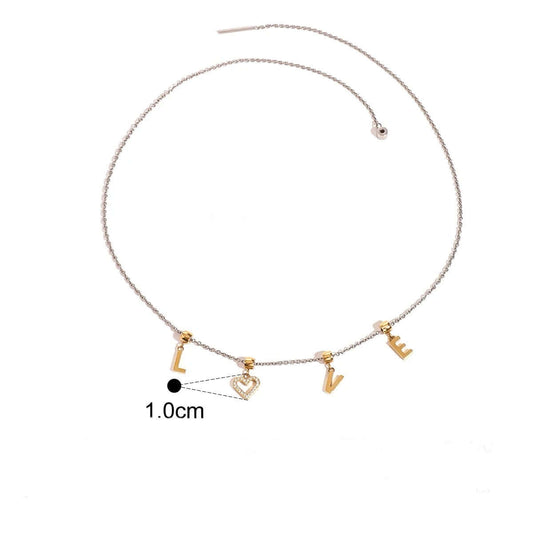 Gold &  Silver Love Charms Necklace By Kataleya