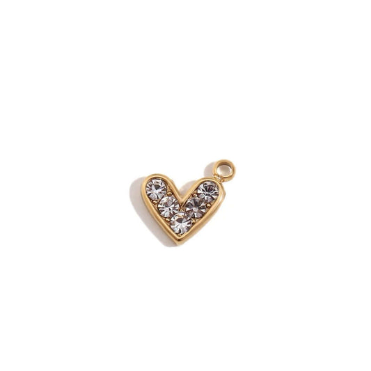 Zircon Stone Charm in Gold for Personalised Jewelry Necklaces and Bracelets by Kataleya