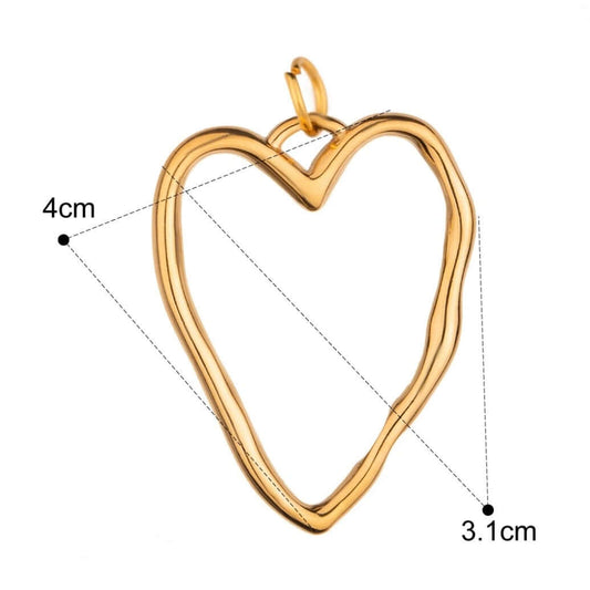 Large Heart Gold Charm For Personalised Jewellery Necklaces And Bracelets by Kataleya