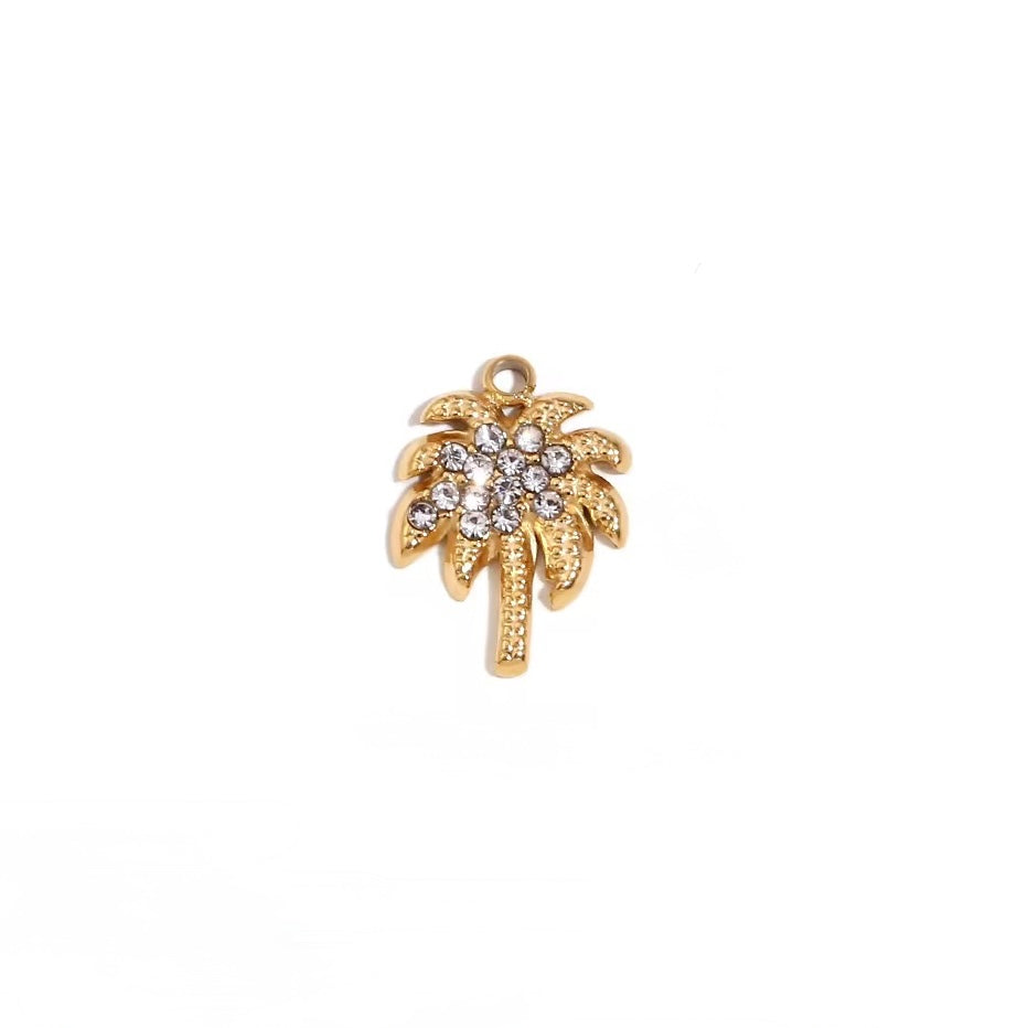 Gold Zirconia alm Tree Charm by Kataleya