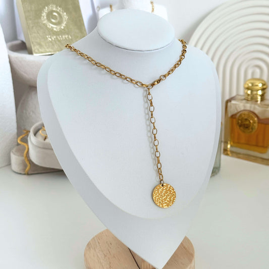 Gold Handmade Disc Necklace by Kataleya Jewellery