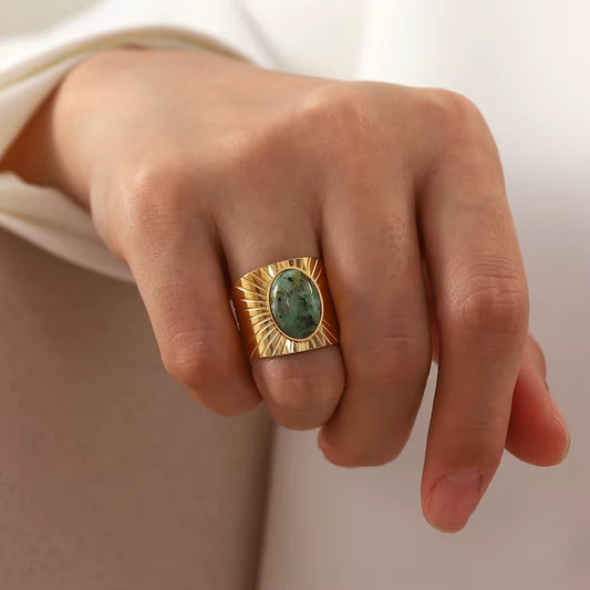 Gaia Ring  - AFRICAN TURQUOISE GEMSTONE  RING - Kataleya