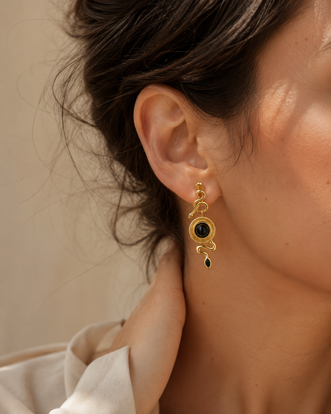 Black Snake Earrings