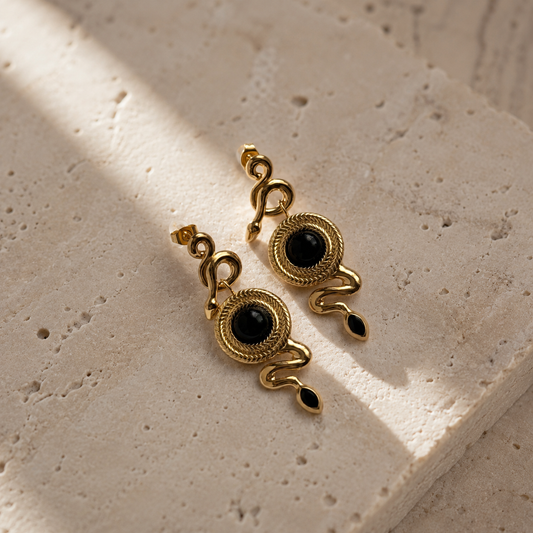 Black Snake Earrings