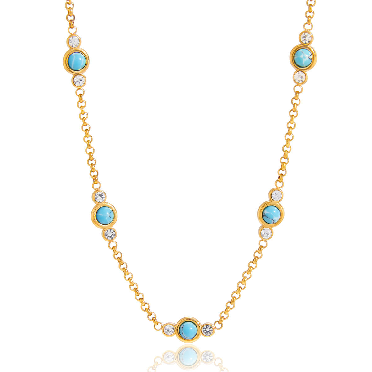 Nera - Waterproof Gold Turquoise Necklace
