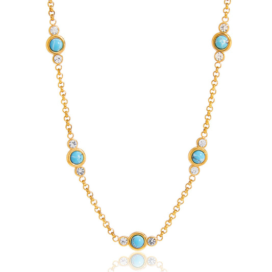 Nera - Waterproof Gold Turquoise Necklace