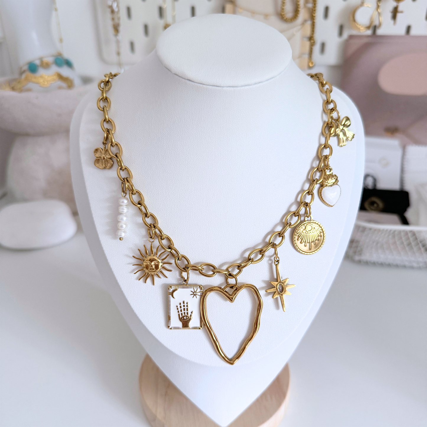 Althea Charm Necklace | Gold Symbolic Charm Necklace