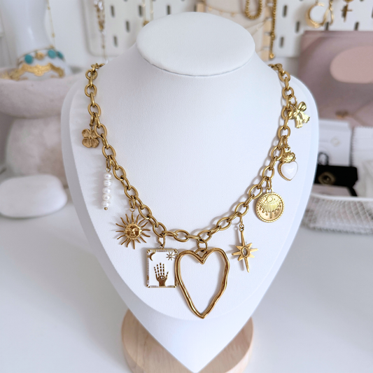 Althea Charm Necklace | Gold Symbolic Charm Necklace
