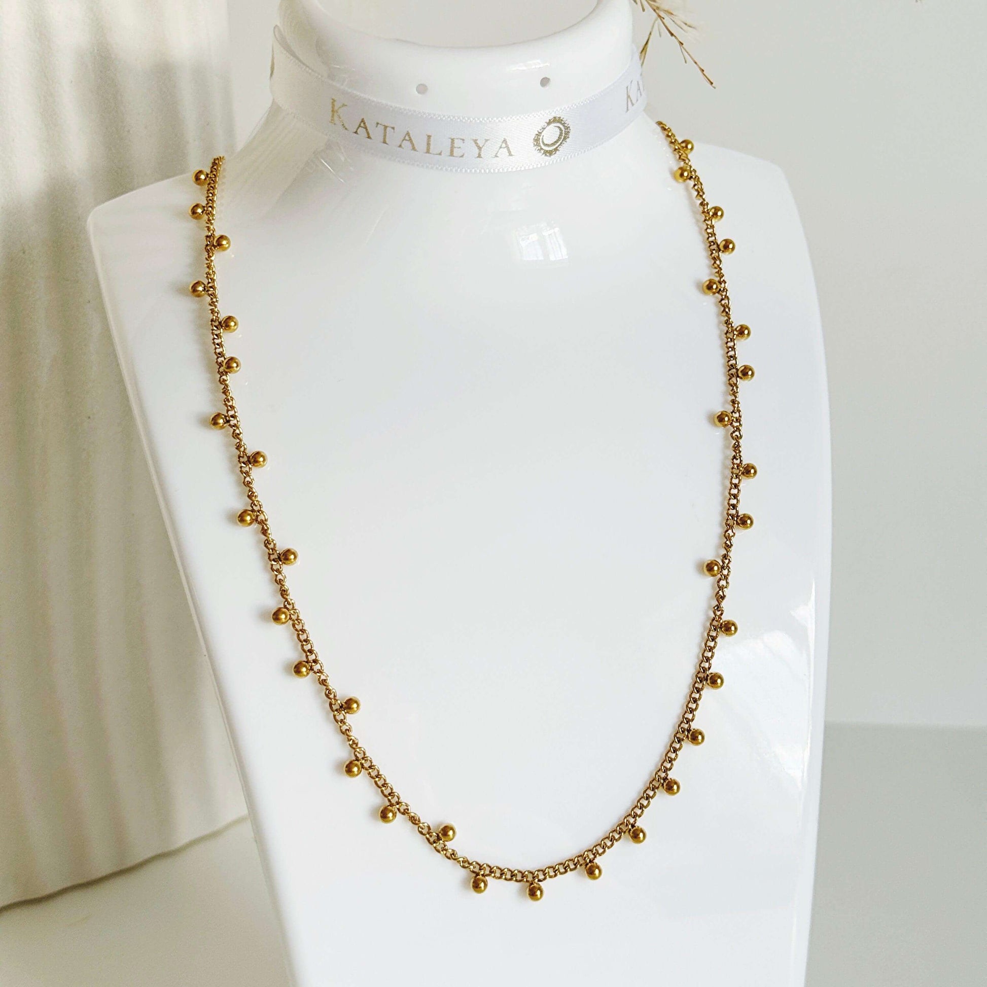 Ball Chain Necklace In Gold (Medium) - Kataleya