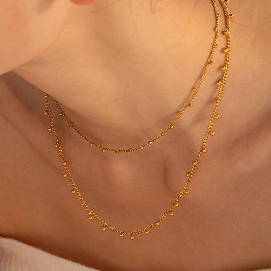 Ball Chain Necklace In Gold (Medium) - Kataleya