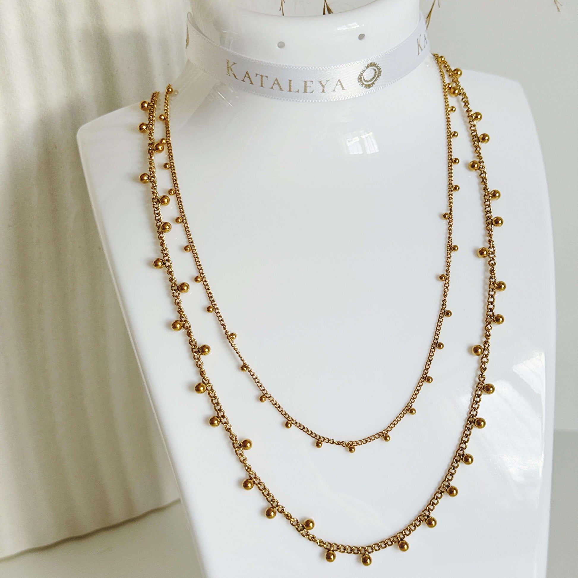 Ball Chain Necklace In Gold (Medium) - Kataleya