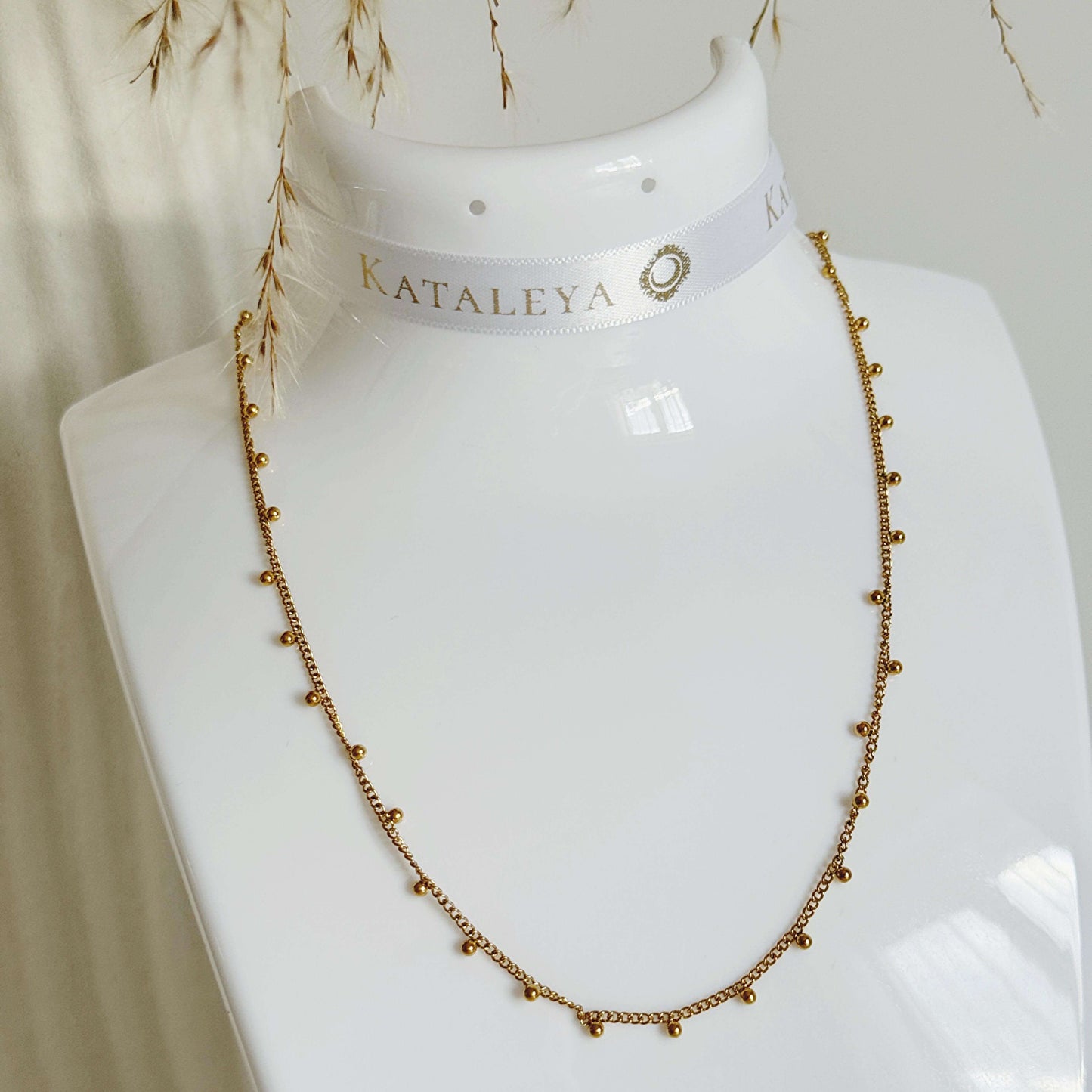 Ball Chain Necklace In Gold (Small) - Kataleya