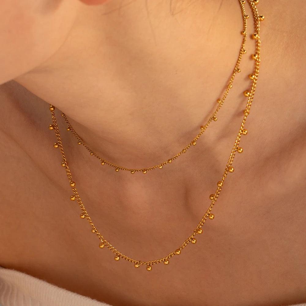 Ball Chain Necklace In Gold (Small) - Kataleya