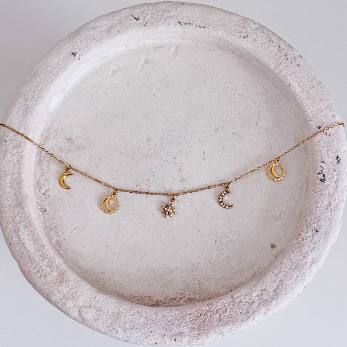 Selene Celestial Anklet | Gold Moon & Star Anklet