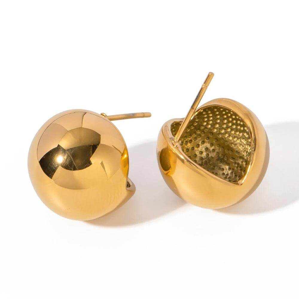 Bella Ball Stud Earrings In Gold - Kataleya