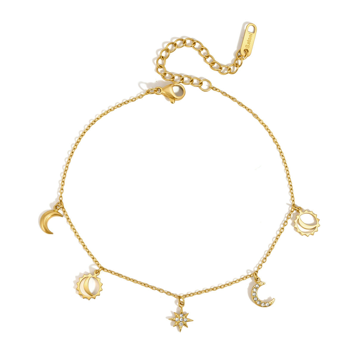 Selene Celestial Anklet | Gold Moon & Star Anklet