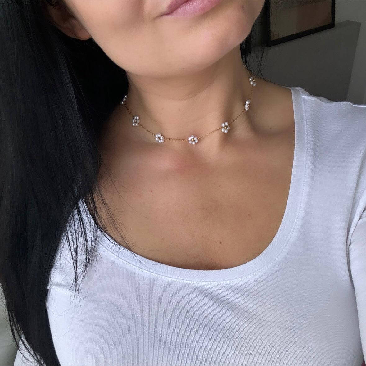 Daisy Pearl Necklace - Kataleya