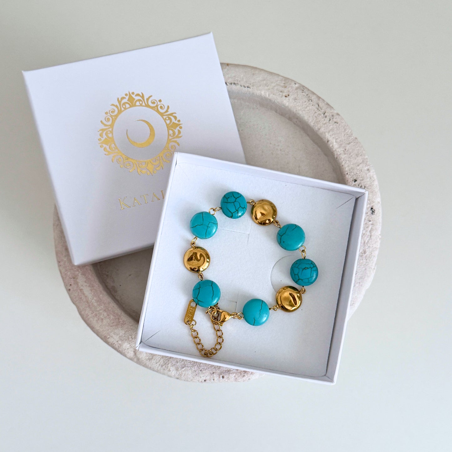 Nera Sol Bracelet | Gold Turquoise Bracelet