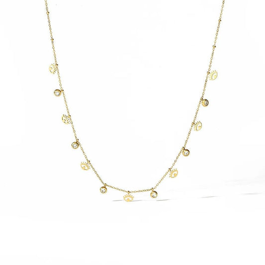 Evil Eye Gold Charm Necklace - Kataleya