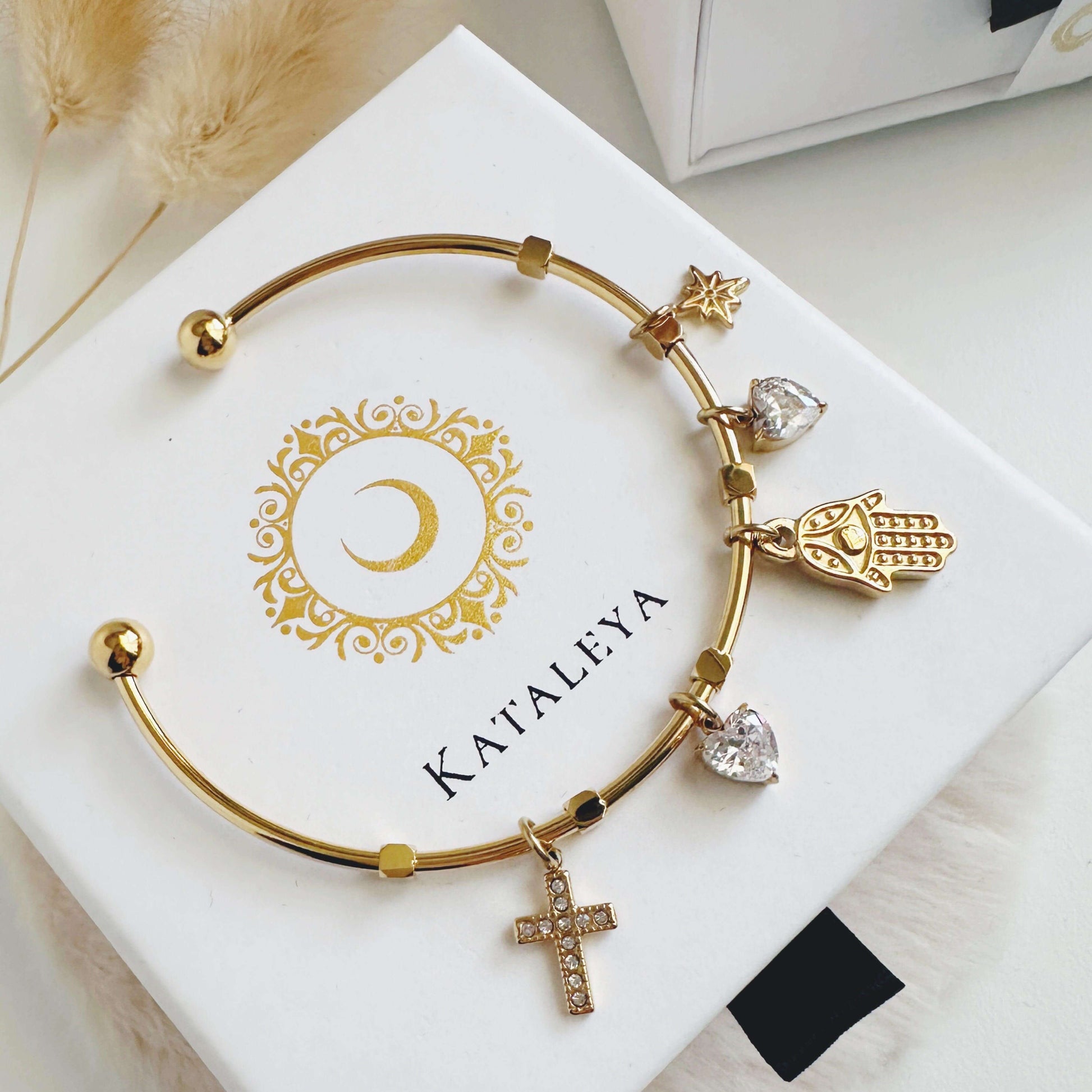 Lucky Charm Bangle in Gold - Kataleya