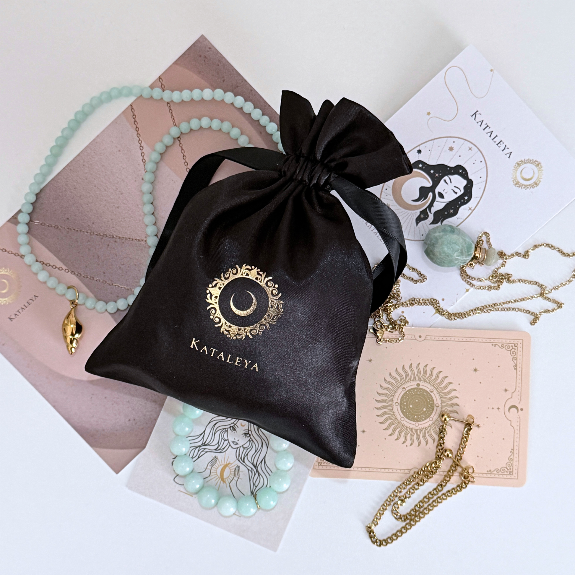 Turquoise Kataleya mystery bag - four waterproof gold-plated pieces including turquoise jewellery